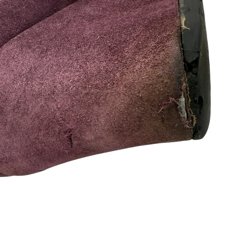 Vintage Burgundy Tall Boots Knee High Boots in Suede Toe to Toe London